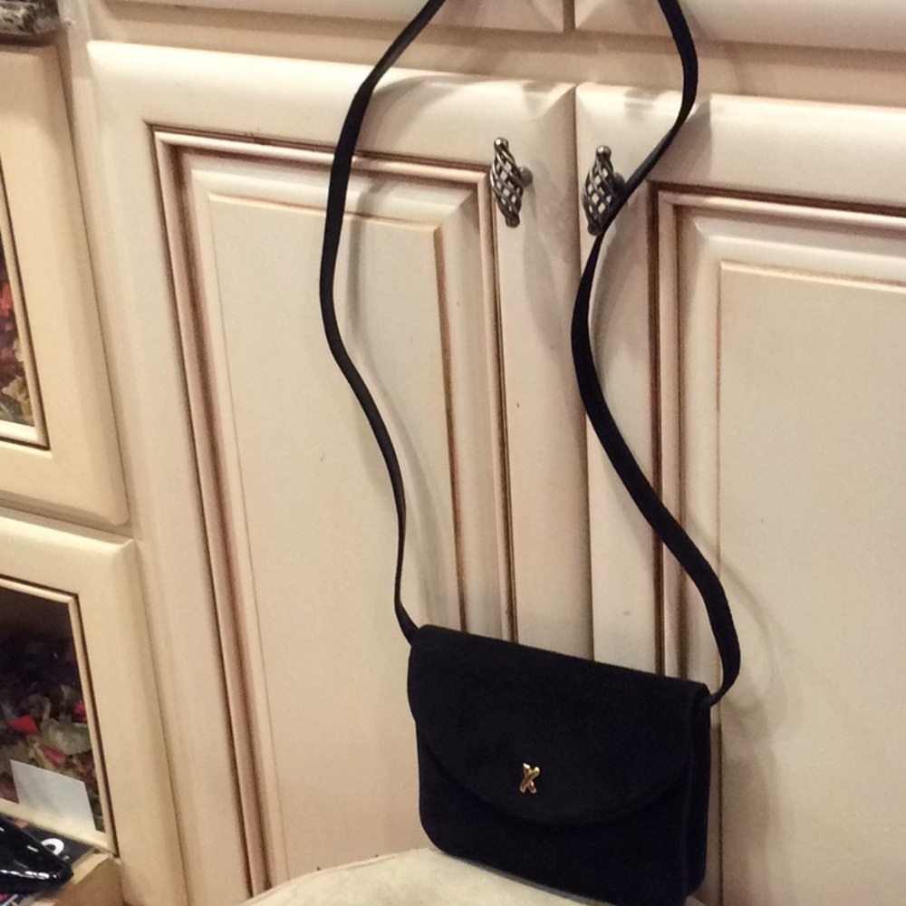 By Paloma Picasso black suede shoulder bag